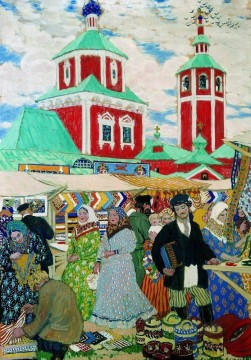  Mikhailovich Pintura al %C3%B3leo - en la feria 1910 Boris Mikhailovich Kustodiev